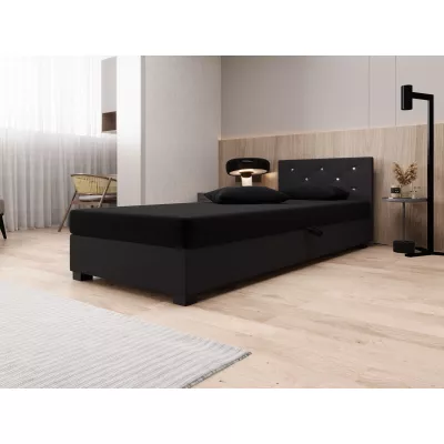 Čalouněná postel 120x195 MILEKA 1 - černá / šedá