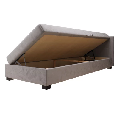 Čalouněná postel 120x195 MILEKA 1 - světle šedá / ecru