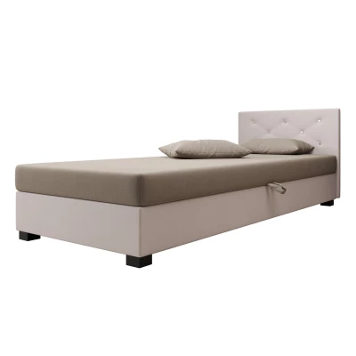 Čalouněná postel 80x195 MILEKA 1 - hnědá / ecru