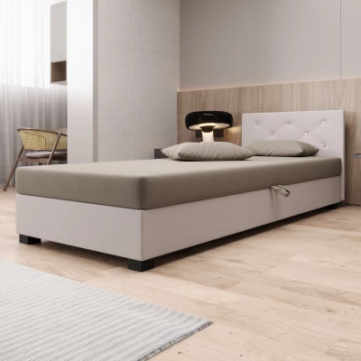 Čalouněná postel 80x195 MILEKA 1 - hnědá / ecru