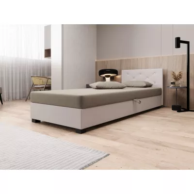 Čalouněná postel 120x195 MILEKA 1 - hnědá / ecru