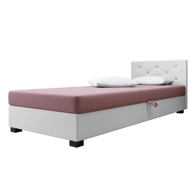 Čalouněná postel 80x195 MILEKA 1 - růžová / bílá