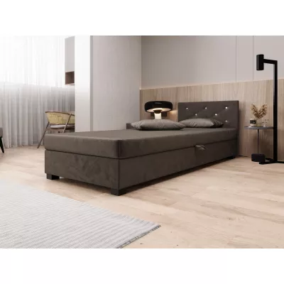 Čalouněná postel 80x195 MILEKA 1 - tmavě hnědá