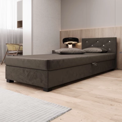 Čalouněná postel 120x195 MILEKA 1 - tmavě hnědá