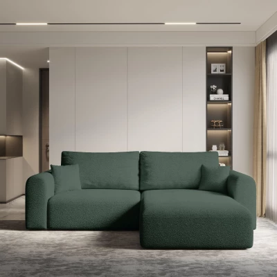 Rohová rozkládací sedací souprava ESTEL 2 - zelená, pravý roh