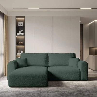 Rohová rozkládací sedací souprava ESTEL 2 - zelená, levý roh