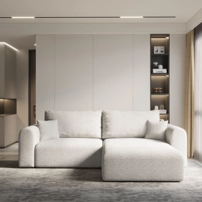 Rohová rozkládací sedací souprava ESTEL 2 - bílá, pravý roh