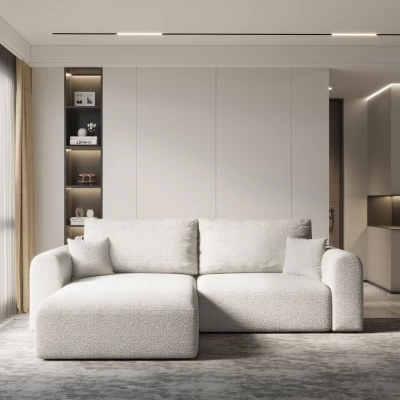 Rohová rozkládací sedací souprava ESTEL 2 - bílá, levý roh