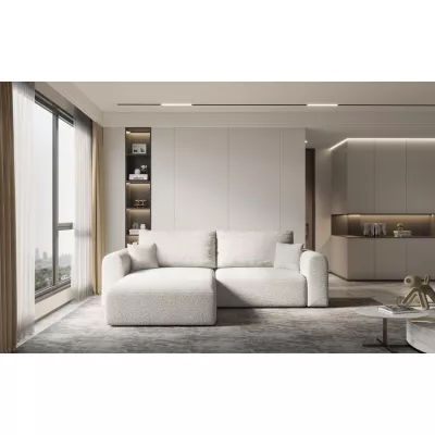 Rohová rozkládací sedací souprava ESTEL 2 - bílá, levý roh