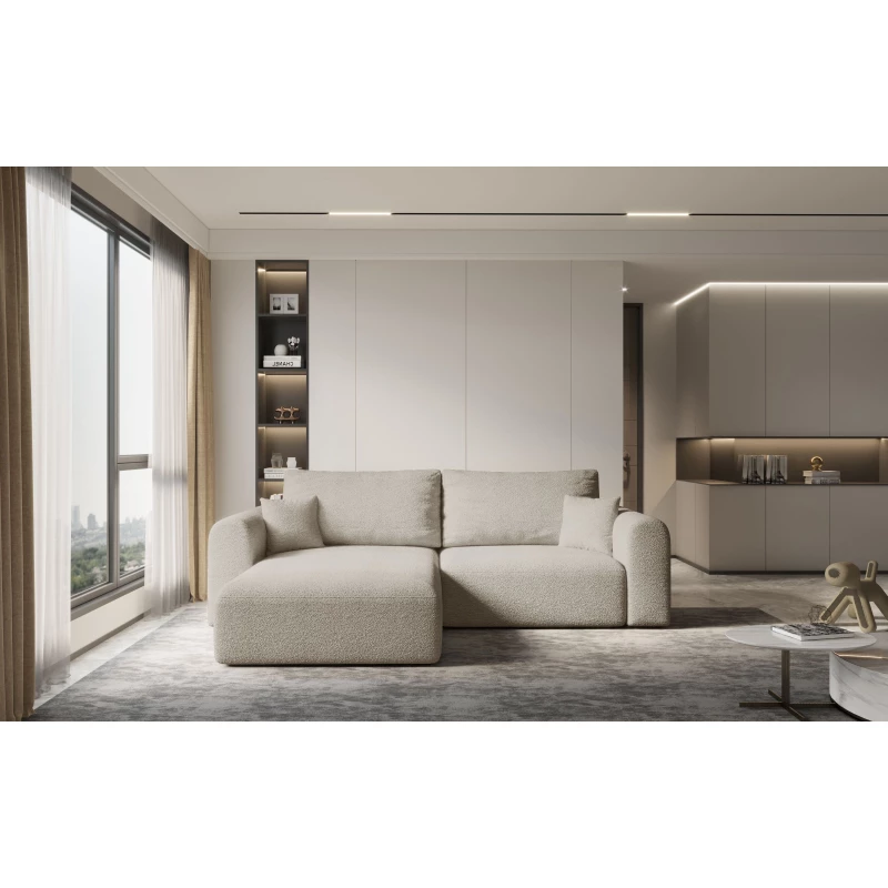 Rohová rozkládací sedací souprava ESTEL 2 - béžová, levý roh