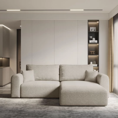 Rohová rozkládací sedací souprava ESTEL 2 - béžová, pravý roh