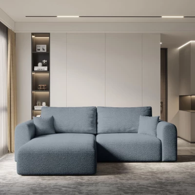 Rohová rozkládací sedací souprava ESTEL 2 - šedomodrá, levý roh