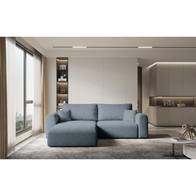 Rohová rozkládací sedací souprava ESTEL 2 - šedomodrá, levý roh