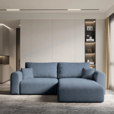 Rohová rozkládací sedací souprava ESTEL 2 - modrá, pravý roh