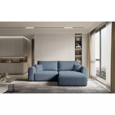 Rohová rozkládací sedací souprava ESTEL 2 - modrá, pravý roh