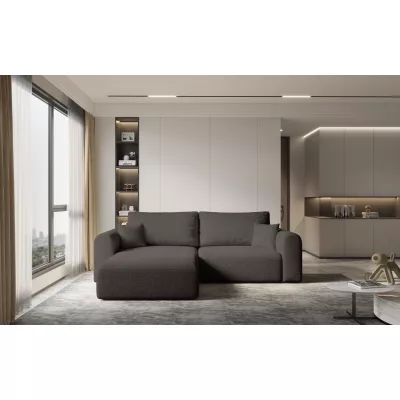 Rohová rozkládací sedací souprava ESTEL 2 - tmavě hnědá, levý roh