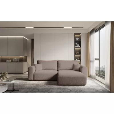 Rohová rozkládací sedací souprava ESTEL 2 - tmavě růžová, pravý roh