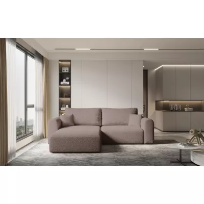 Rohová rozkládací sedací souprava ESTEL 2 - tmavě růžová, levý roh