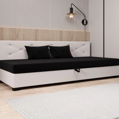 Čalouněná postel 90x195 MILEKA BIZ 1 - černá / ecru