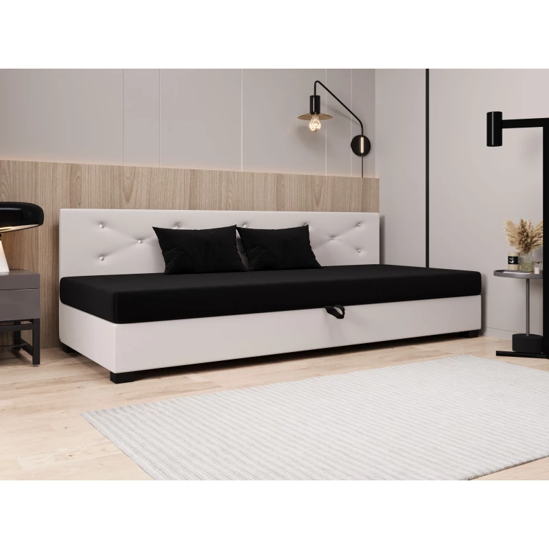 Čalouněná postel 90x195 MILEKA BIZ 1 - černá / ecru