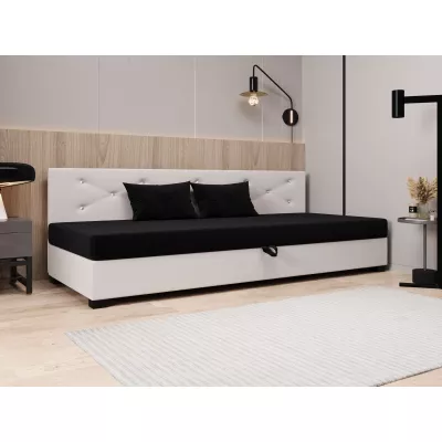 Čalouněná postel 90x195 MILEKA BIZ 1 - černá / ecru