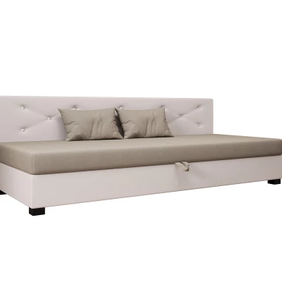 Čalouněná postel 110x195 MILEKA BIZ 1 - hnědá / ecru