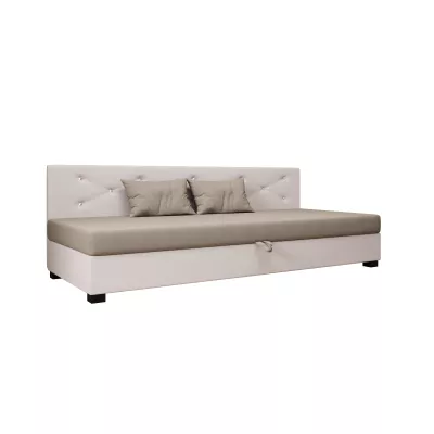 Čalouněná postel 110x195 MILEKA BIZ 1 - hnědá / ecru