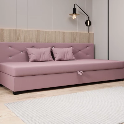 Čalouněná postel 90x195 MILEKA BIZ 1 - růžová