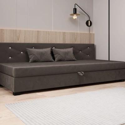 Čalouněná postel 120x195 MILEKA BIZ 1 - tmavě hnědá