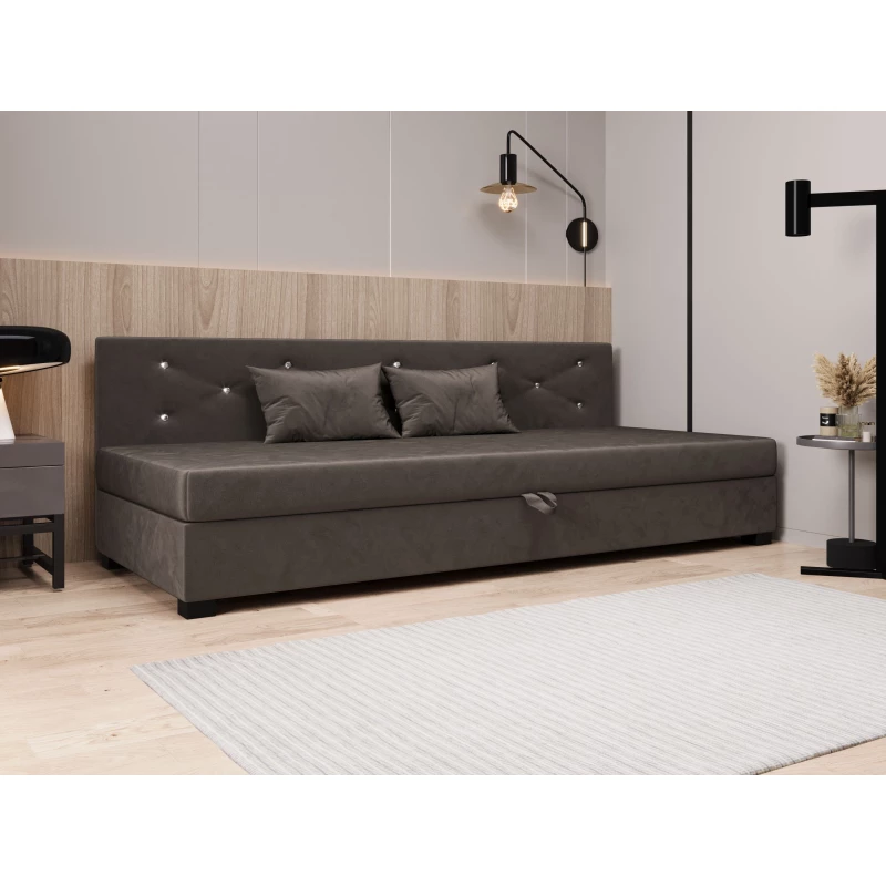 Čalouněná postel 120x195 MILEKA BIZ 1 - tmavě hnědá