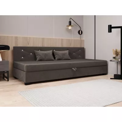 Čalouněná postel 120x195 MILEKA BIZ 1 - tmavě hnědá