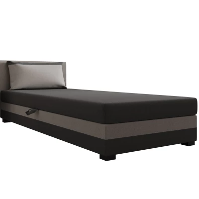 Jednolůžková postel 80x195 ZAJDA 1 s úložným prostorem - šedá / světle šedá