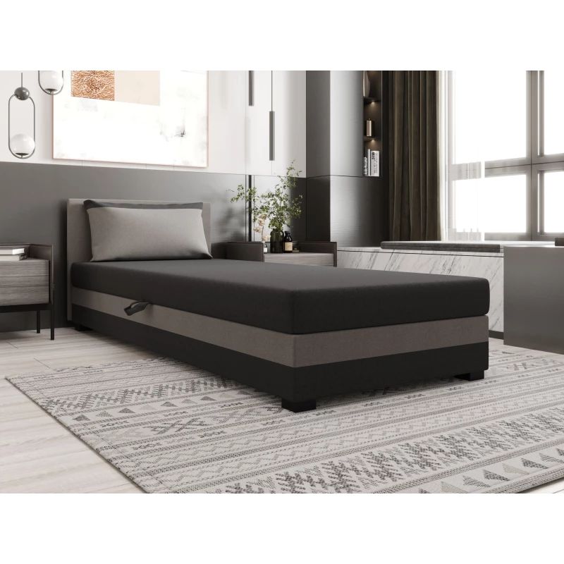 Jednolůžková postel 120x195 ZAJDA 1 s úložným prostorem - šedá / světle šedá