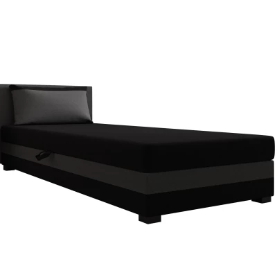 Jednolůžková postel 120x195 ZAJDA 1 s úložným prostorem - černá / šedá