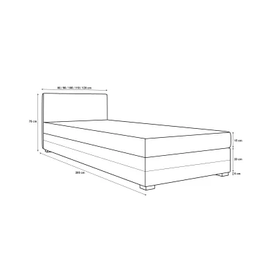Jednolůžková postel 120x195 ZAJDA 1 s úložným prostorem - černá