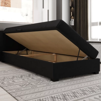 Jednolůžková postel 120x195 ZAJDA 1 s úložným prostorem - růžová / bílá