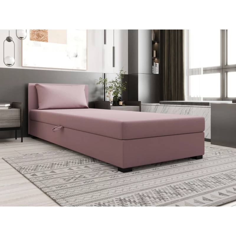 Jednolůžková postel 80x195 ZAJDA 1 s úložným prostorem - růžová