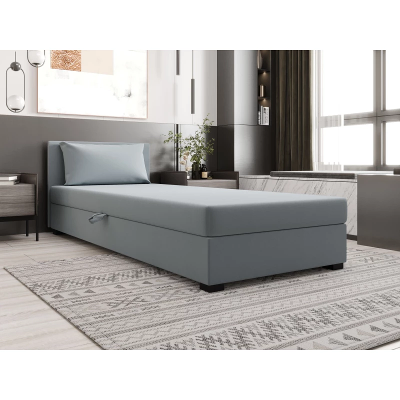 Jednolůžková postel 80x195 ZAJDA 1 s úložným prostorem - modrošedá