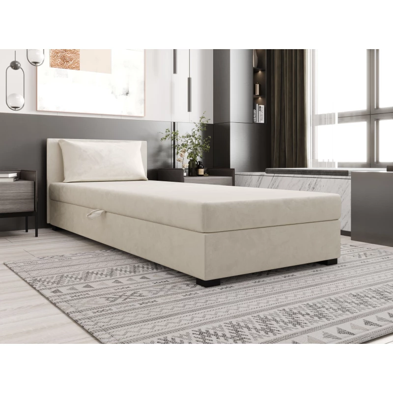 Jednolůžková postel 90x195 ZAJDA 1 s úložným prostorem - ecru