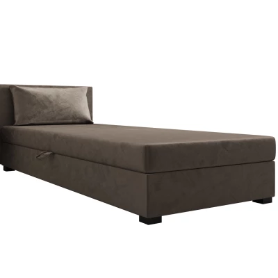 Jednolůžková postel 80x195 ZAJDA 1 s úložným prostorem - tmavě hnědá