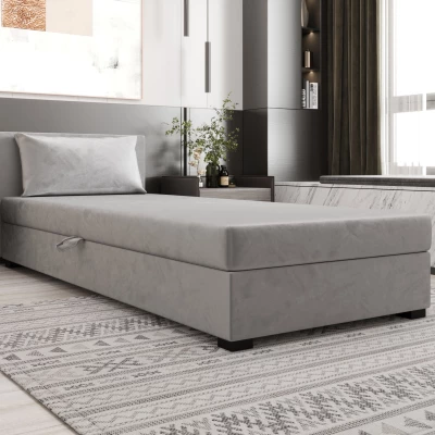 Jednolůžková postel 120x195 ZAJDA 1 s úložným prostorem - světle šedá