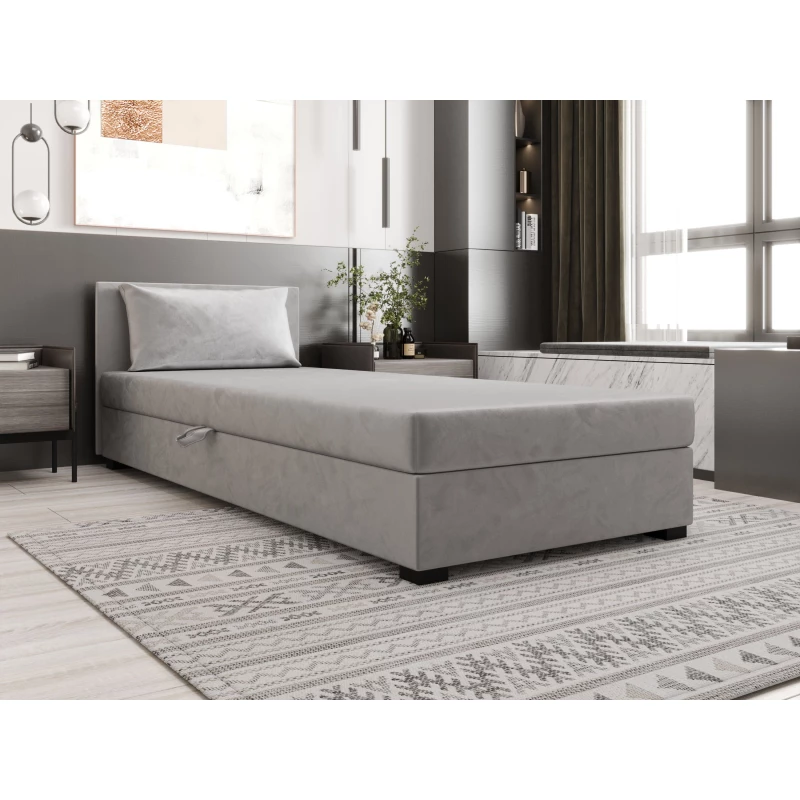 Jednolůžková postel 120x195 ZAJDA 1 s úložným prostorem - světle šedá