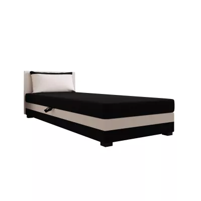 Jednolůžková postel 100x195 ZAJDA 2 s úložným prostorem - černá / ecru
