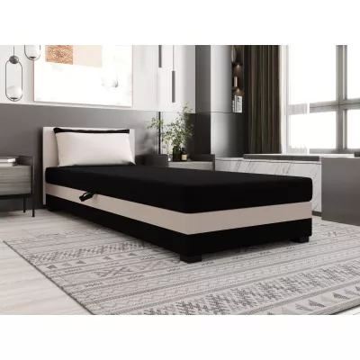 Jednolůžková postel 100x195 ZAJDA 2 s úložným prostorem - černá / ecru