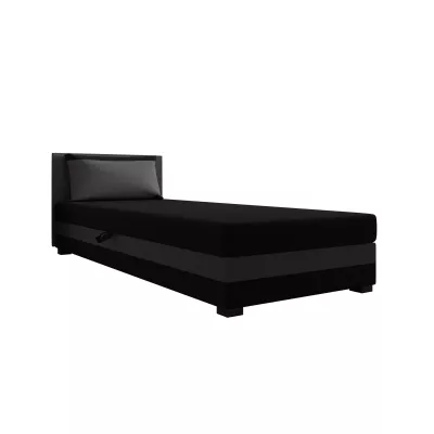 Jednolůžková postel 120x195 ZAJDA 2 s úložným prostorem - černá / šedá