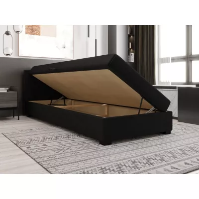 Jednolůžková postel 120x195 ZAJDA 2 s úložným prostorem - černá / šedá