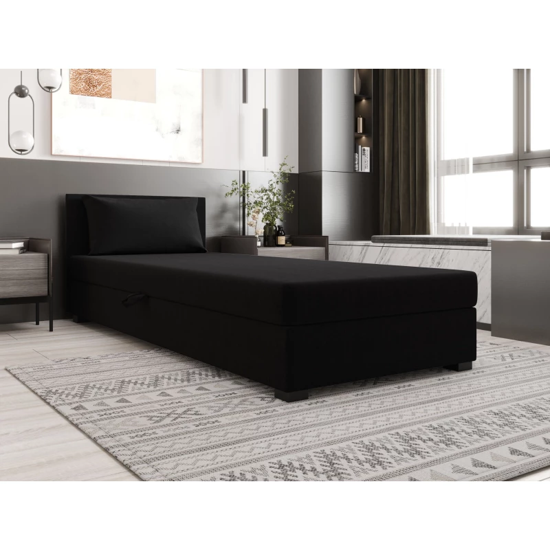 Jednolůžková postel 100x195 ZAJDA 2 s úložným prostorem - černá