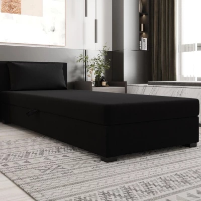 Jednolůžková postel 120x195 ZAJDA 2 s úložným prostorem - černá