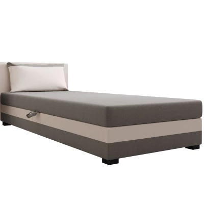 Jednolůžková postel 100x195 ZAJDA 2 s úložným prostorem - světle šedá / ecru