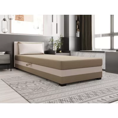 Jednolůžková postel 120x195 ZAJDA 2 s úložným prostorem - hnědá / ecru
